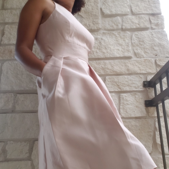 ALFRED SUNG  Jewel Neck Satin Cocktail Dress - Picture 3 of 10